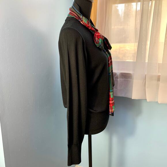 NWT J. Crew Merino Mockneck Sweater Tartan Scarf Size Medium - Picture 7 of 9
